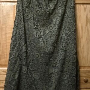 LuLaRoe Dark Green Floral Maxi Skirt